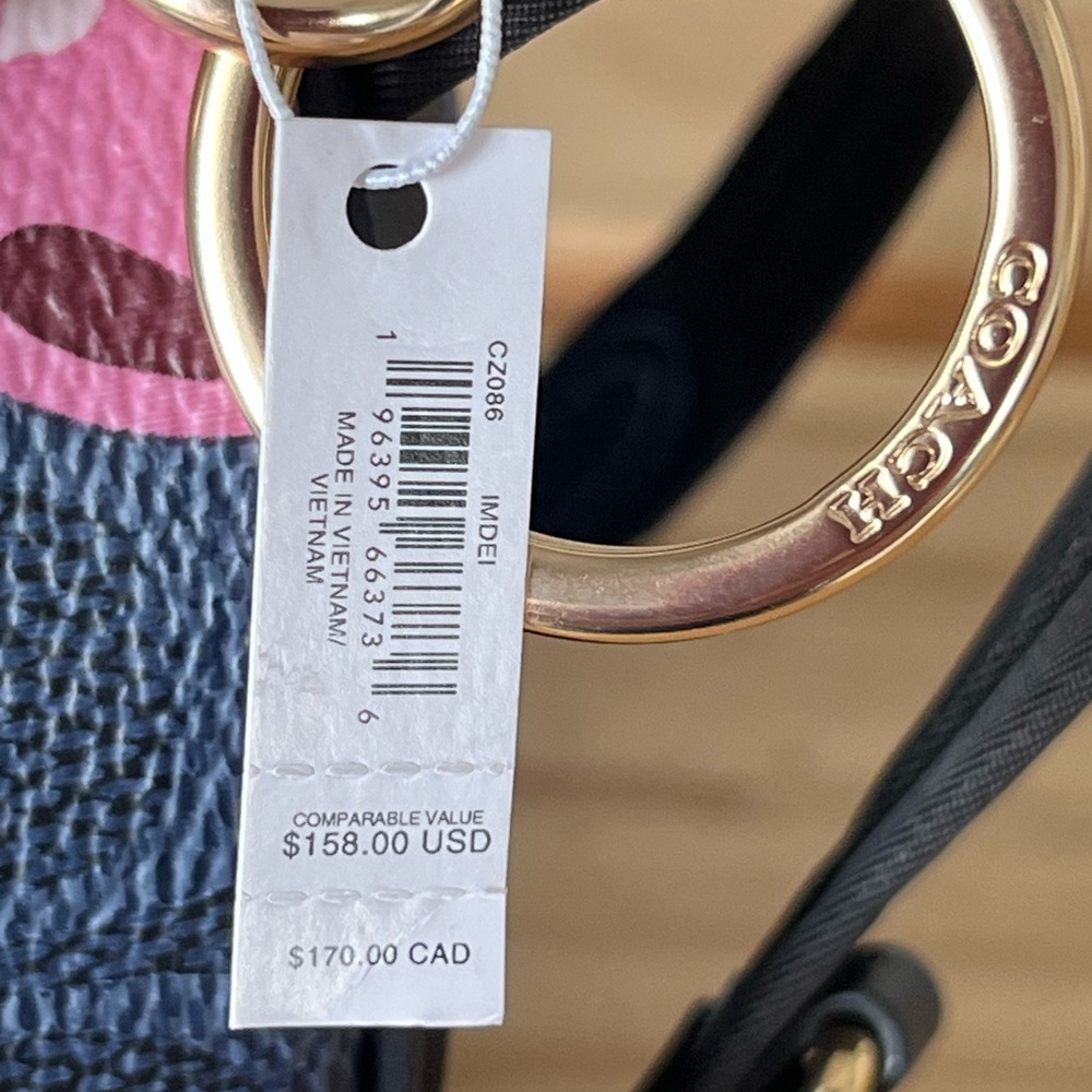 ✅Coach Mini Court Backpack Bag Charm In Signature Canvas With Cherry Print - Picture 7 of 8